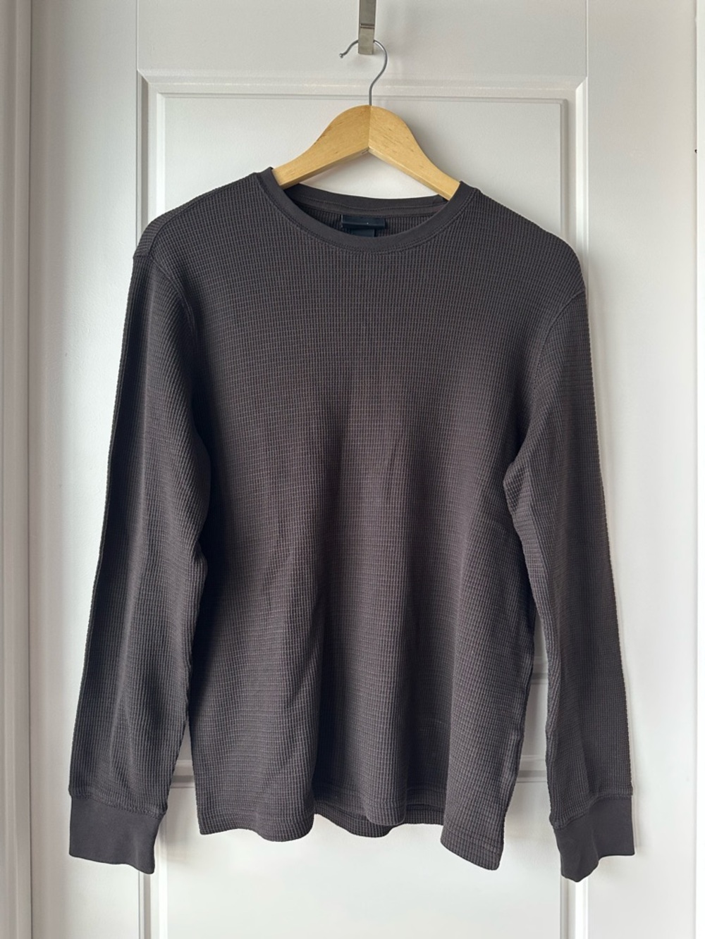 Men's Chocolate Brown Waffle Crewneck Sweater